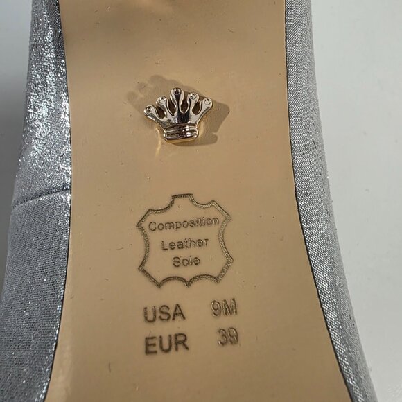 Nina Women’s Silver and Rhinestone 4" High-Heeled Shoe size 9 - Picture 7 of 7